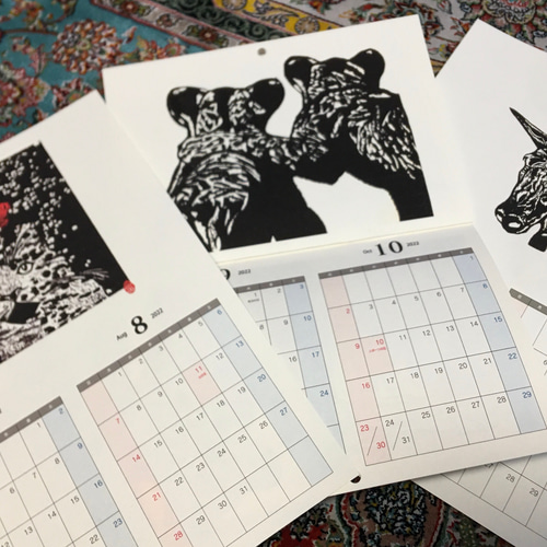 木版画　柿沼　朋実さんの作品 木版画 柿沼 朋実さんの作品 柿沼朋実木版画シールセット たっぷり入っ