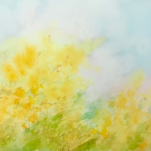 「ミモザ」絵画 絵画の通販、購入ならFROM ARTIST/作品名：ミモザの花束/作家名
