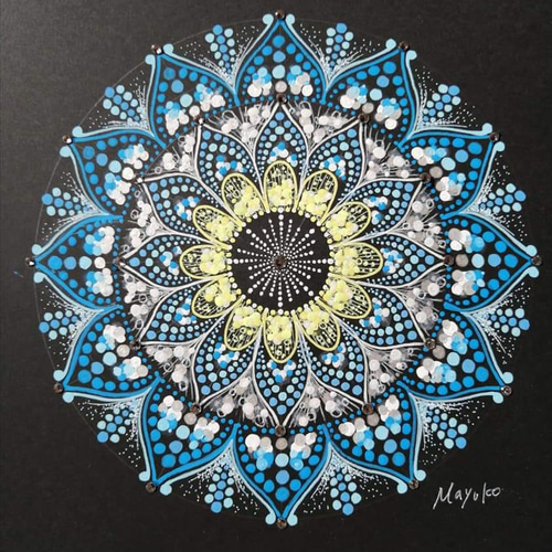 点描曼荼羅アート『清廉』 絵画 Prism rose 通販 12968675