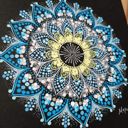 点描曼荼羅アート『清廉』 絵画 Prism rose 通販 12968675｜Creema