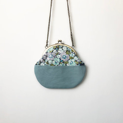 Wahr_粉紫藍綠花朵 圓形口金包 手拿包 側背包 肩背包 化妝包 第2張的照片