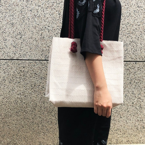 Wahr_Thickコットンロープ織りハンドバッグショッピングバッグ