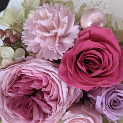 Pink Rose Bloom♡陶製額入り♡プリザーブドフラワーアレンジメント 3枚目の画像