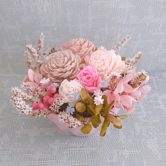 送料無料♡Mauve Pink Rose Blossom♡プリザーブドフラワーアレンジメント 2枚目の画像