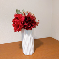 ゆうパック送料無料♡Red  Bloom♡アーティフィシャルフラワー花瓶アレンジ　大きめサイズ　お祝　開店等　大輪牡丹 5枚目の画像