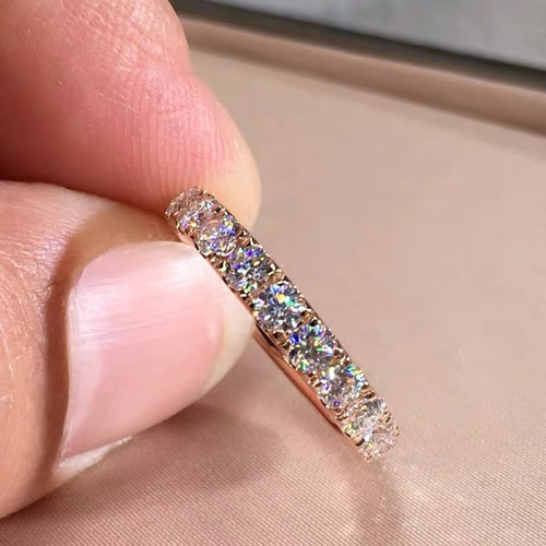 newデザイン】0.5ct モアサナイト ダイヤリングK18PG
