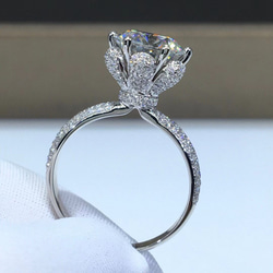 18k モアサナイト ペアシェイプ2ct リング 11号 ペアカットのエンゲージリング 2 ct ペアシェイプ