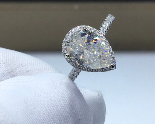 モアサナイト 指輪 2ct ハート ピンク ロシアンカット フリーサイズ