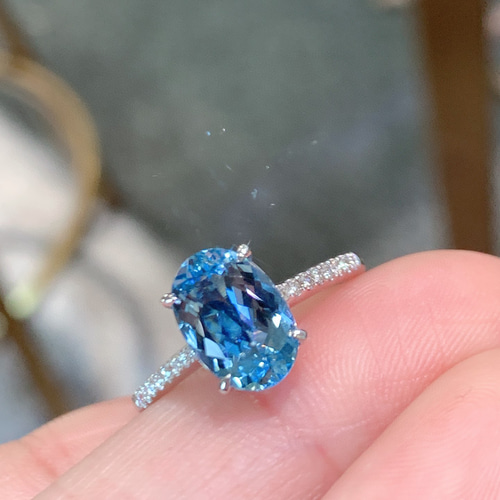 K9　YG アクアマリン　リング　指輪　9.5号　ジュエリーマキ ジュエリーマキ K18 天然アクアマリン ダイヤ リング 17号 鑑別