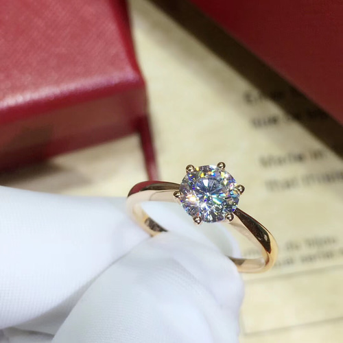 【newデザイン】0.5ct モアサナイト ダイヤ リング k18