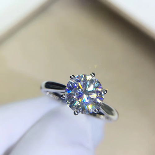 オーダーメイド リング K18 2ct モアサナイト 高品質 指輪・リング