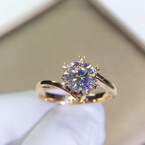 オーダーメイド 鑑別書付き リング k18 ゴールド 1ct モアサナイト 高