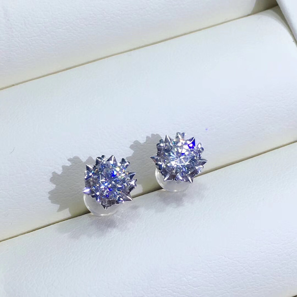 オーダーメイド 鑑別書付き ピアス k18 ゴールド 1ct モアサナイト 高 