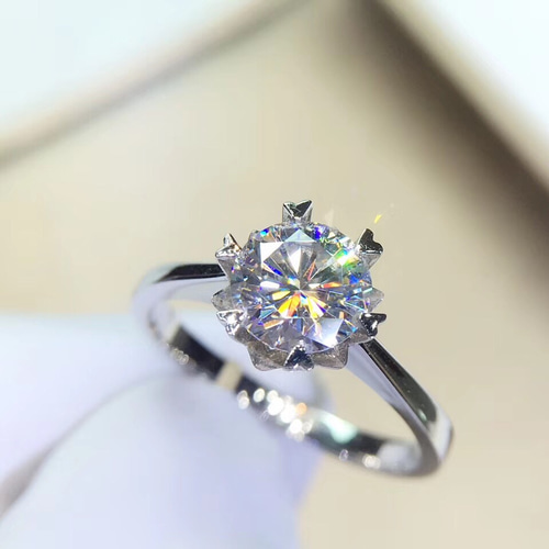 オーダーメイド 鑑別書付き リング k18 ゴールド 1ct モアサナイト 高 