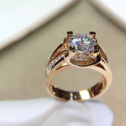 オーダーメイド メンズ　鑑別書付き リング K18ゴールド 1ct モアサナイト 高品質 5枚目の画像