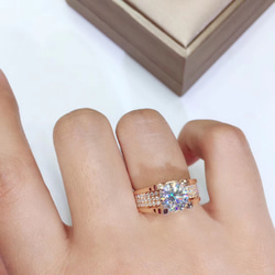 オーダーメイド メンズ　鑑別書付き リング K18ゴールド 1ct モアサナイト 高品質 6枚目の画像