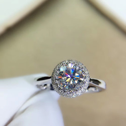 18金　モアサナイト　リング　ホワイトゴールド　5ct 0_6dcc9fd9f6926b0756829b06eb6f