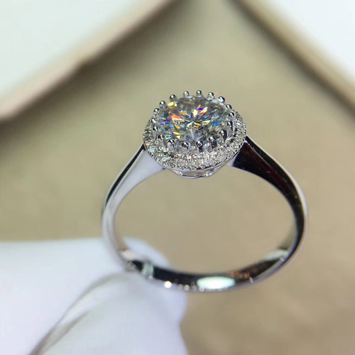 オーダーメイド 鑑別書付き リング k18 ゴールド 1.5ct モアサナイト