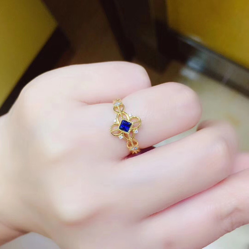 サファイア.ダイヤリング 18k 11号