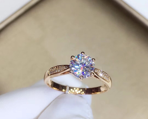 オーダーメイド 鑑別書付き リング k18 ゴールド 1ct モアサナイト 高