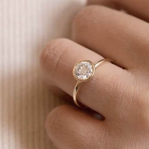 オーダーメイド 鑑別書付き リング k18 ゴールド 1ct モアサナイト 高