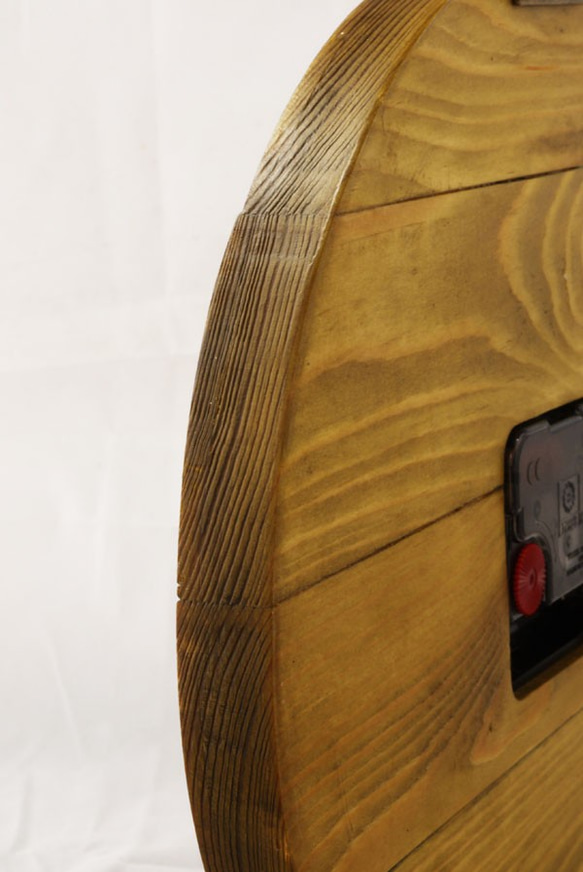 工業用風スプライシング木製時計＃1スタイルラフ工業用風木製ユーズド加工壁掛け時計家庭用品と日用品 3枚目の画像