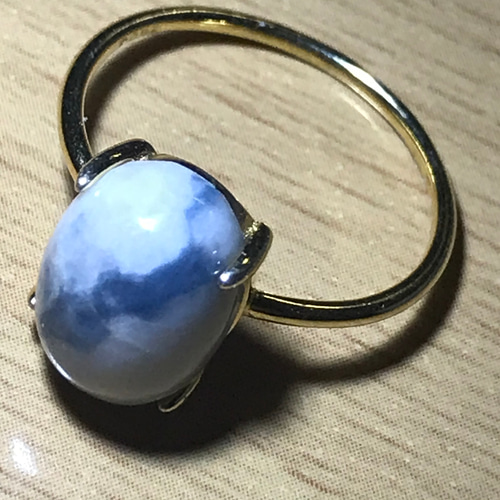 糸魚川翡翠　入りコン沢　リング　ブルー 糸魚川翡翠入りコン沢リングブルー
