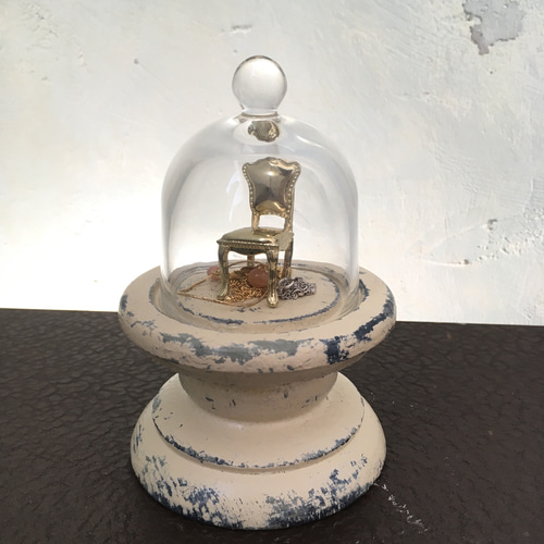 アンティーク ガラスドーム台座 アンティーク 大きな ガラスドーム