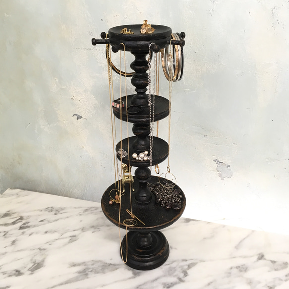 アクセサリースタンド 黒 シャビー仕上げ ディスプレイ 展示 店舗什器