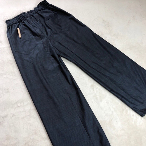 大島紬 セットアップ ロングベスト×ワイドパンツ 着物リメイク