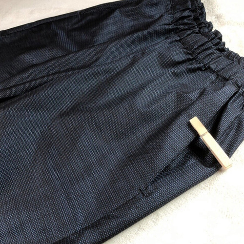 暗濃紺 大島紬ワイドパンツ＋ストール 裏地付き 着物リメイク