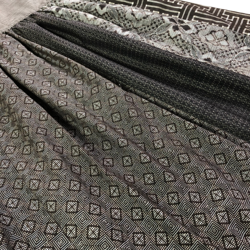 アンティーク大島紬のゆったりワンピース 茶 パッチワークワンピース