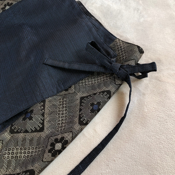 アンティーク大島紬の巻きスカート　リバーシブル　龍郷　着物リメイク 8枚目の画像