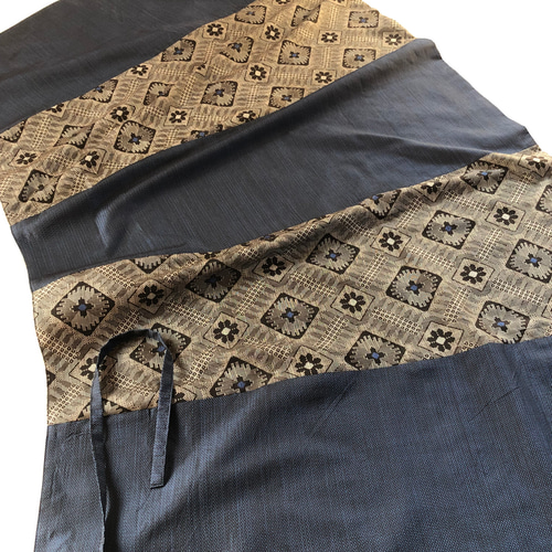 アンティーク大島紬の巻きスカート リバーシブル 龍郷 着物リメイク