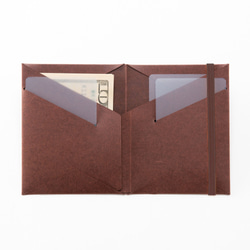 少し幅広な紙のお財布　REMORA WIDE ブラウン＆ブラウン 2枚目の画像
