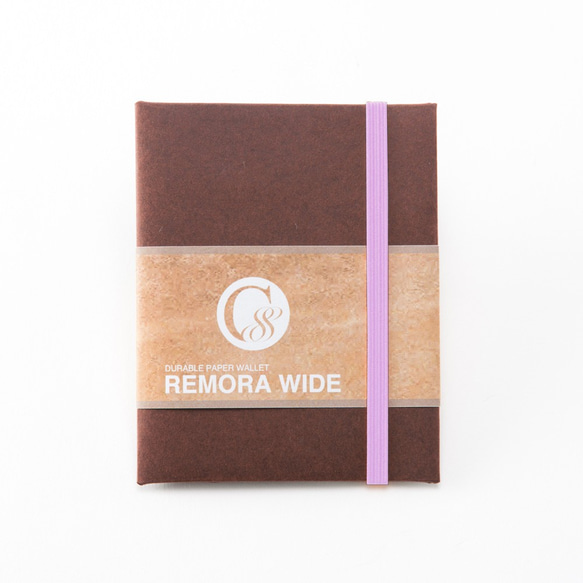少し幅広な紙のお財布　REMORA WIDE ブラウン＆ピンク 1枚目の画像
