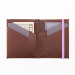少し幅広な紙のお財布　REMORA WIDE ブラウン＆ピンク 3枚目の画像