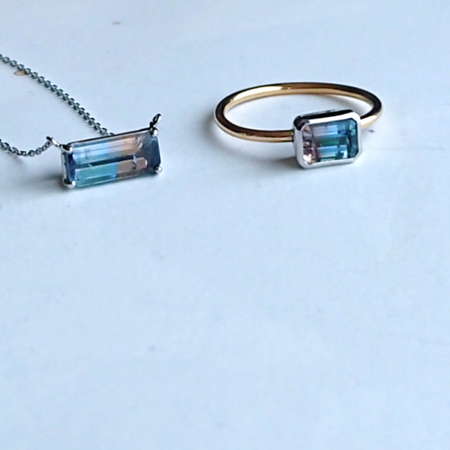 希少 冴×シベリアンなバイカラータンザナイト ネックレス Pt900