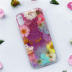 iphone Galaxy Xperiaケース iPhonexr iPhonex iPhonexs 押し花ケース 3枚目の画像