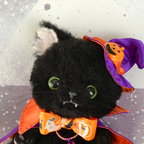 子猫ちゃん（黒猫）ハロウィンコスチューム」テディベア No.008
