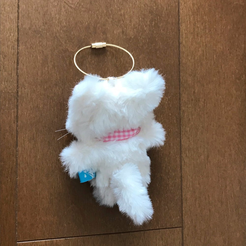 白猫ちゃん」ぬいぐるみワイヤーキーリング付き ぬいぐるみ