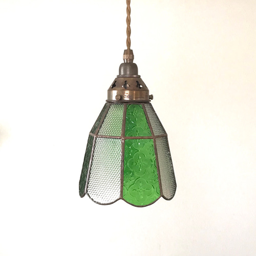 ステンドグラスペンダントライト ＊シンプル グリーン＊ シーリング