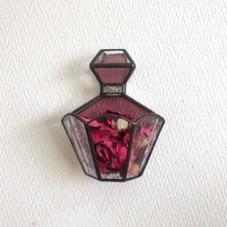 ステンドグラス壁掛け飾り ✨ミモザ色の香水瓶✨ タペストリー・壁掛け