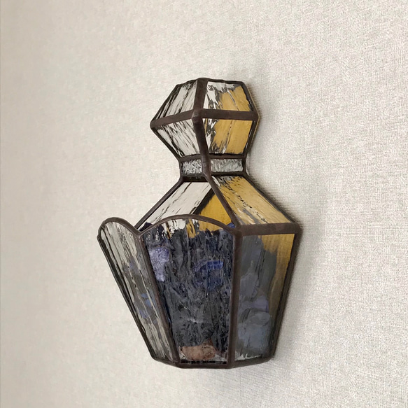 ステンドグラス壁掛け飾り ✨ミモザ色の香水瓶✨ 2枚目の画像