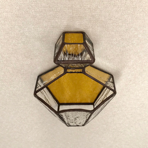 ステンドグラス壁掛け飾り ✨ミモザ色の香水瓶✨ タペストリー・壁掛け