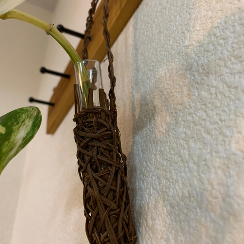 山葡萄蔓極細ひご 試験管一輪挿し 一輪挿し・花瓶・花器 山葡萄篭 