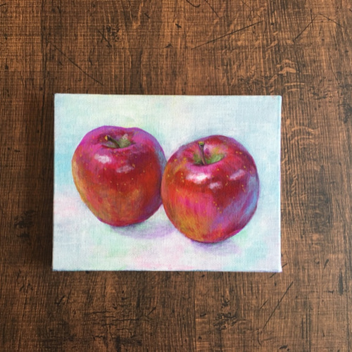 いいスタイル りんご【原画 アクリル 10348539 通販 ちさと 絵画 絵画】 絵画