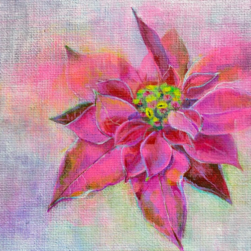 絵画】ボタニカルアート「ポインセチア」原画