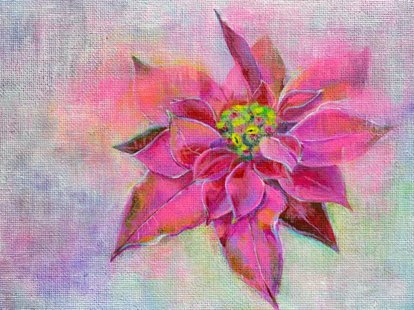 絵画】ボタニカルアート「ポインセチア」原画