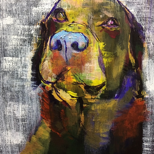 写真から ペット 絵画描きます アクリル画 あなたの大切な人、ペットを絵画にします。アクリル画 F0サイズ
